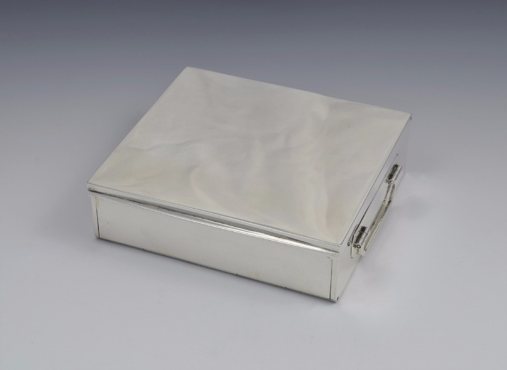 Fine George V Asprey Silver Sandwich Box 1922 View III