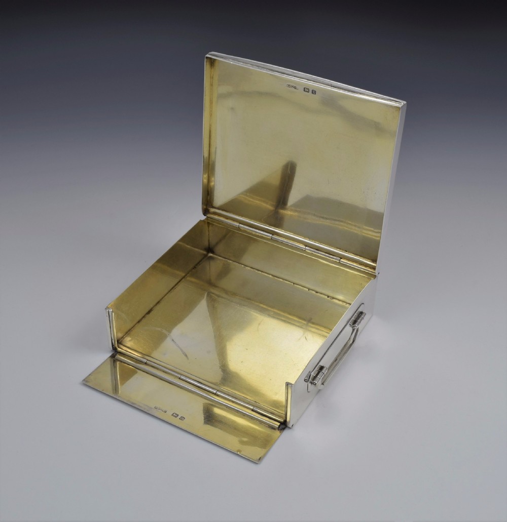 Fine George V Asprey Silver Sandwich Box 1922 View IV