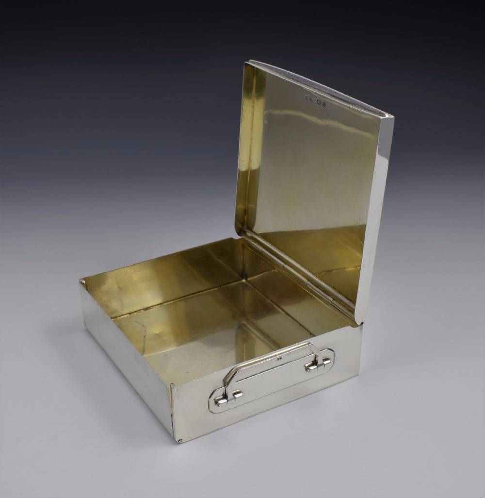 Fine George V Asprey Silver Sandwich Box 1922 View VIII