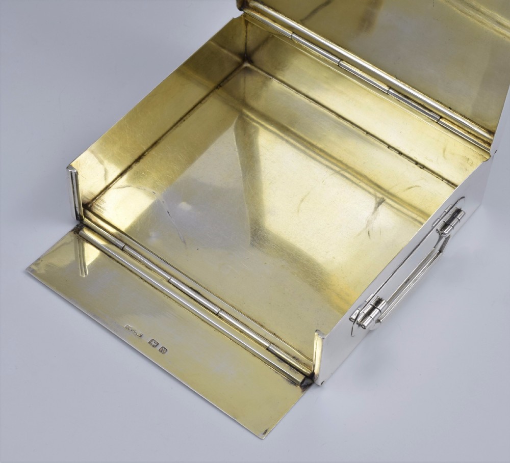 Fine George V Asprey Silver Sandwich Box 1922 View X