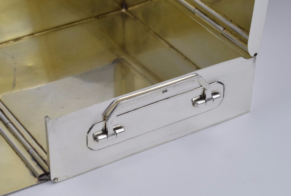 Fine George V Asprey Silver Sandwich Box 1922 View XI