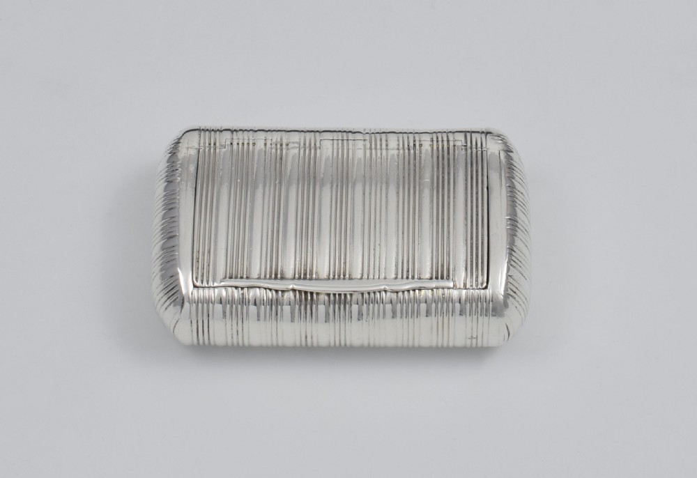 George III Fine Ribbed Silver Snuff Box 1810 Shekleton