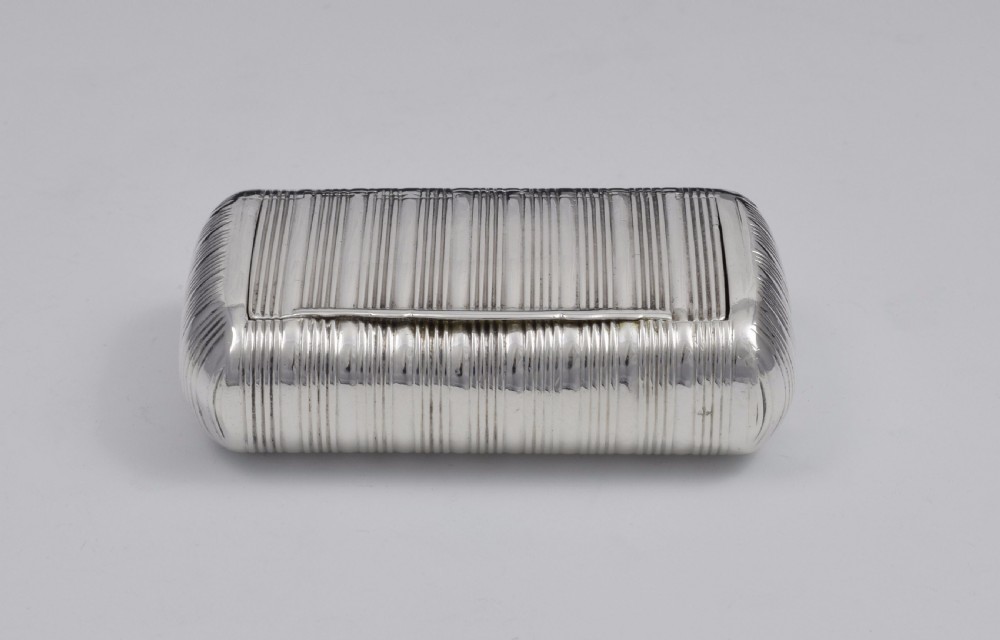 George III Fine Ribbed Silver Snuff Box 1810 Shekleton View II
