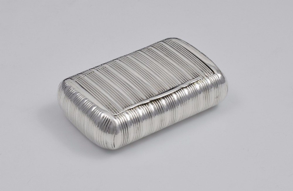 George III Fine Ribbed Silver Snuff Box 1810 Shekleton View III