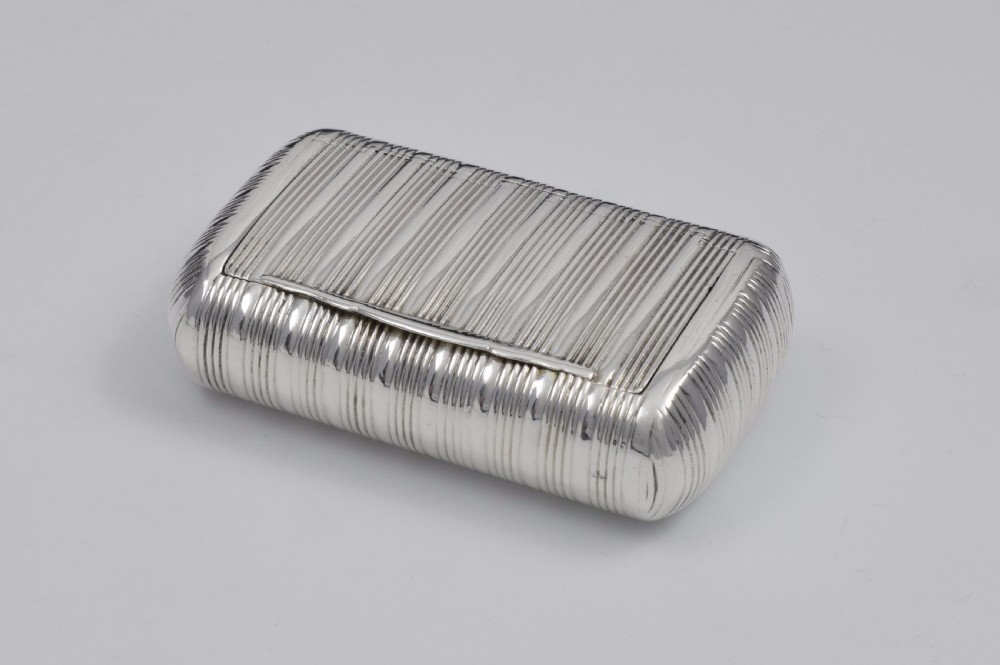 George III Fine Ribbed Silver Snuff Box 1810 Shekleton View IV