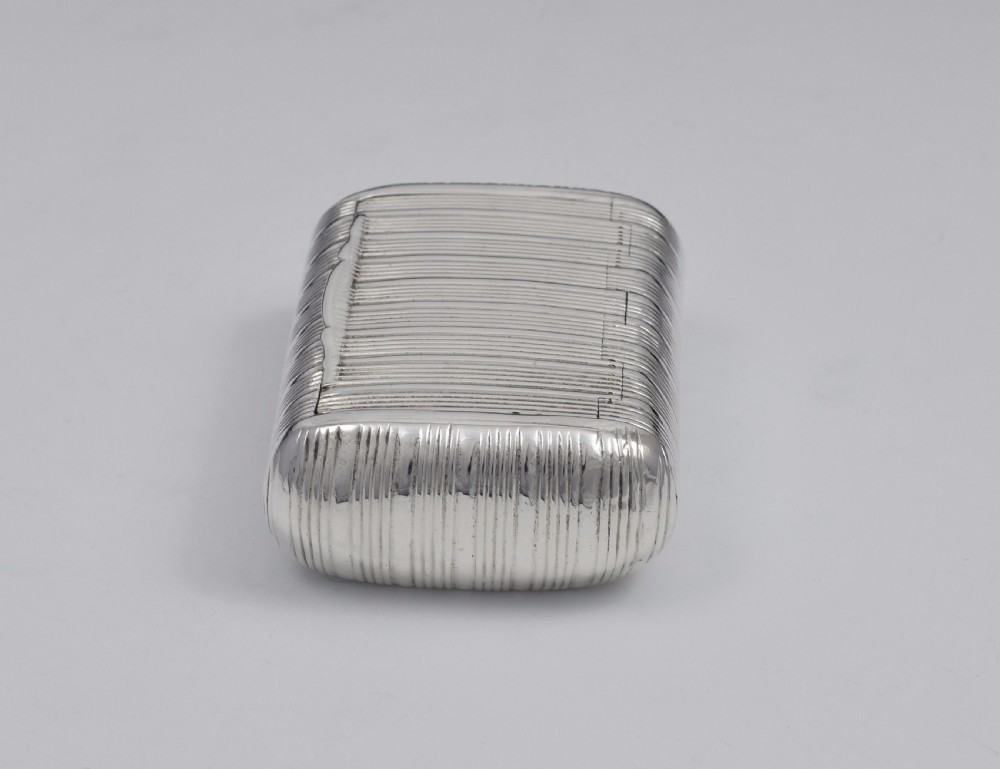 George III Fine Ribbed Silver Snuff Box 1810 Shekleton View V