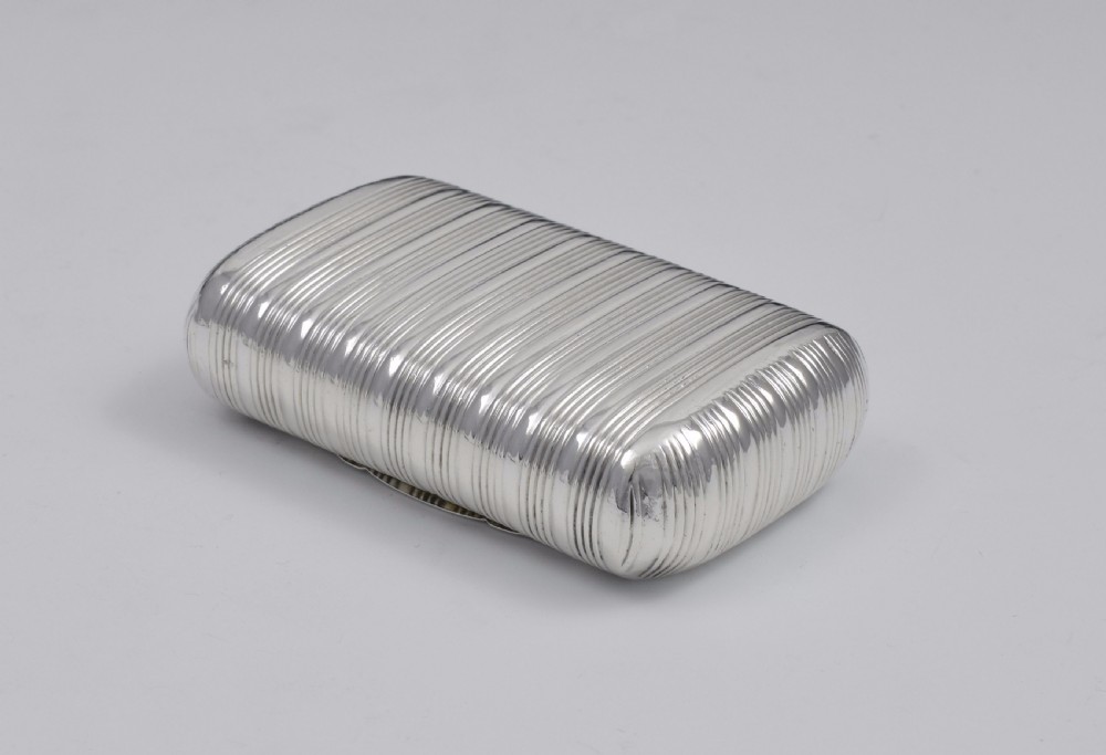 George III Fine Ribbed Silver Snuff Box 1810 Shekleton View IX