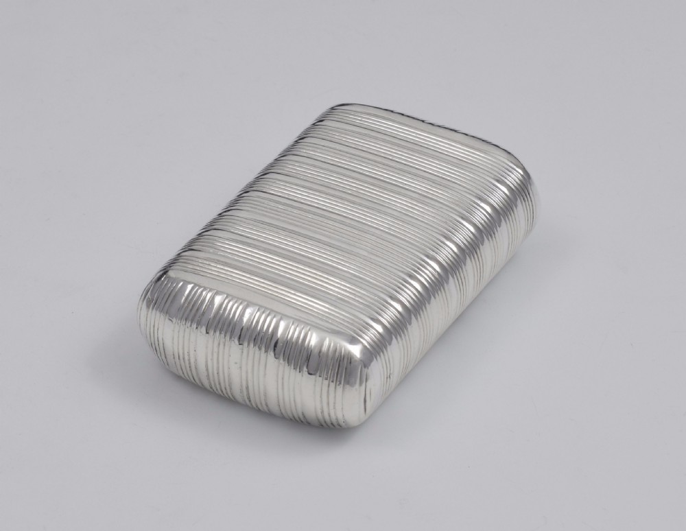 George III Fine Ribbed Silver Snuff Box 1810 Shekleton View X