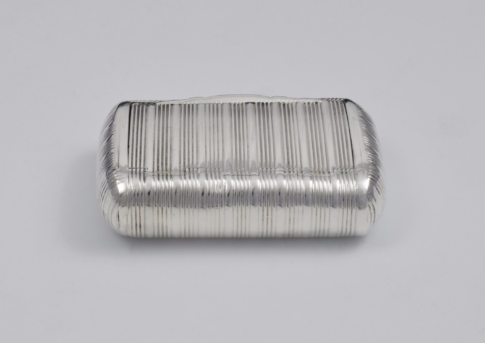 George III Fine Ribbed Silver Snuff Box 1810 Shekleton View XII