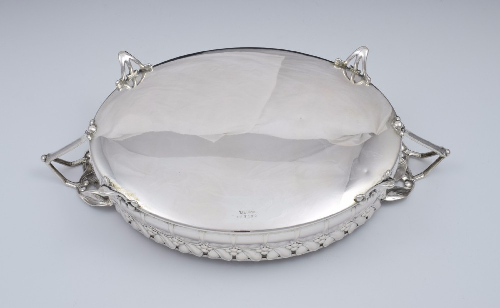 Art Nouveau German Silver Mistletoe Fruit Dish Wilkens & Sohne View XIII