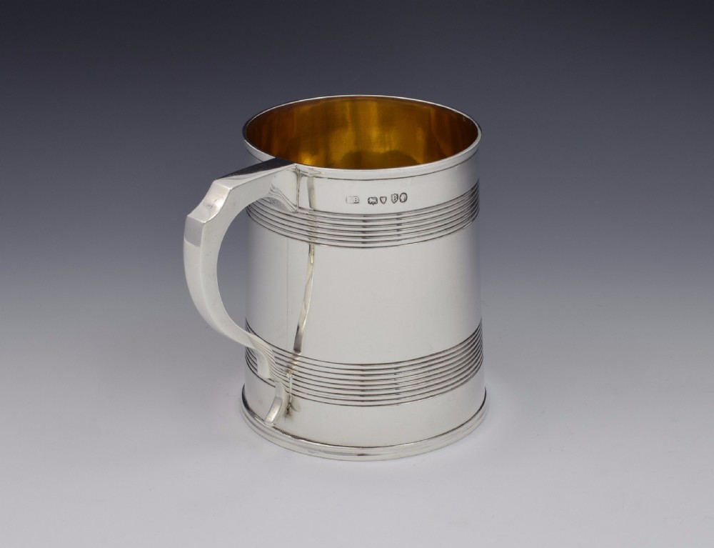 Victorian Silver 1 Pint Beer Mug Tankard Gilt Interior View IV