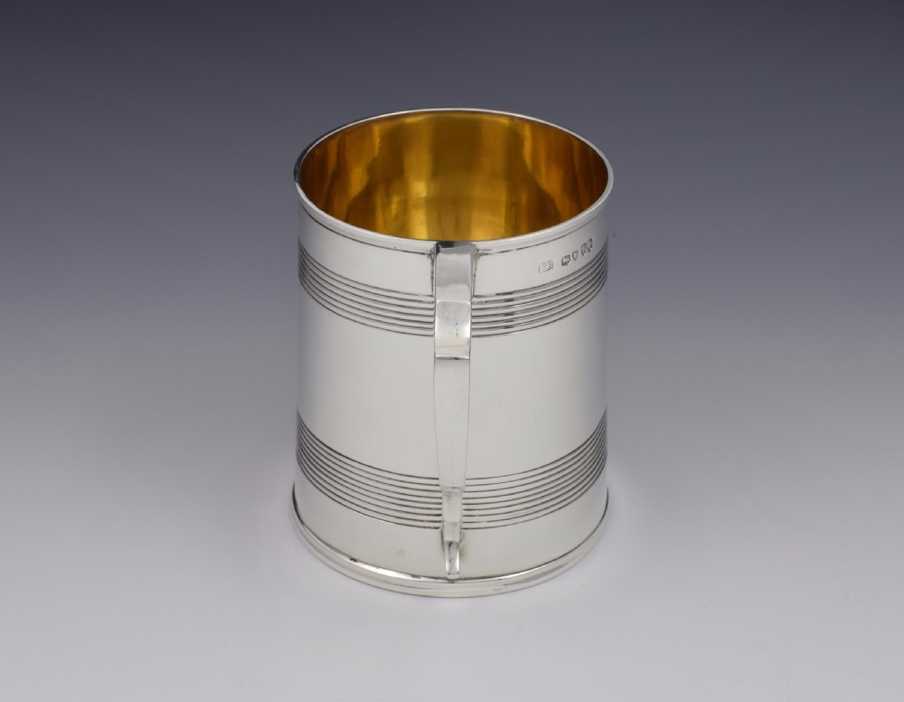 Victorian Silver 1 Pint Beer Mug Tankard Gilt Interior View V