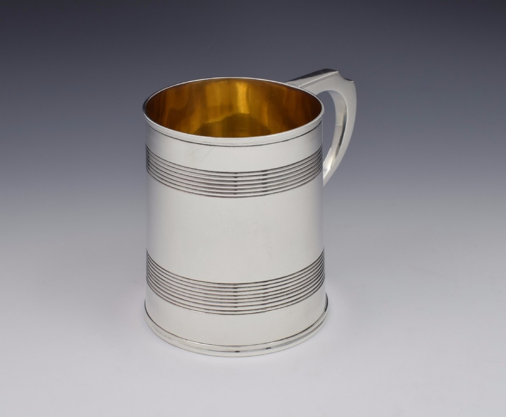 Victorian Silver 1 Pint Beer Mug Tankard Gilt Interior View VII