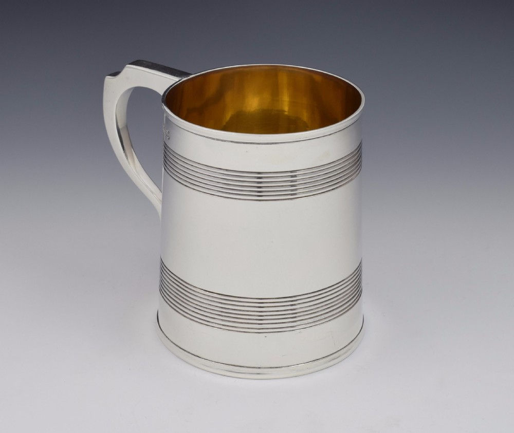 Victorian Silver 1 Pint Beer Mug Tankard Gilt Interior View IX