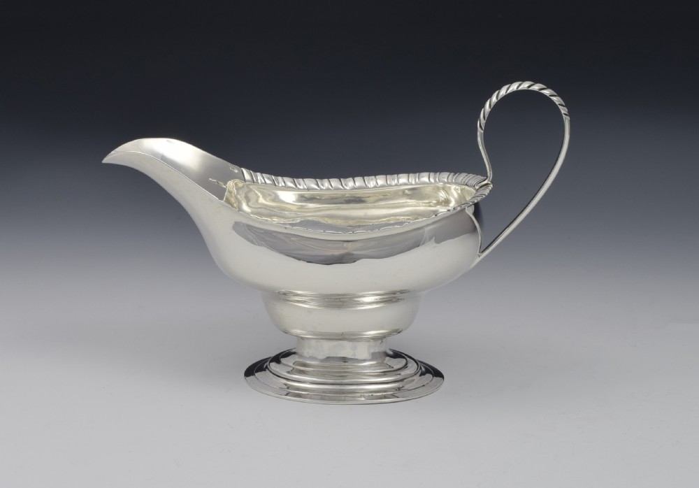 18thC Georgian Scottish Silver Pedestal Sauceboat Edinburgh 1780 James Hewitt View II