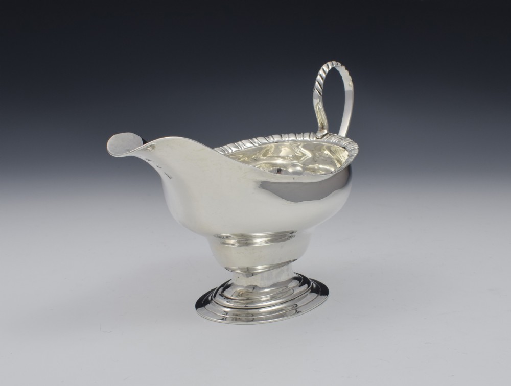 18thC Georgian Scottish Silver Pedestal Sauceboat Edinburgh 1780 James Hewitt View III