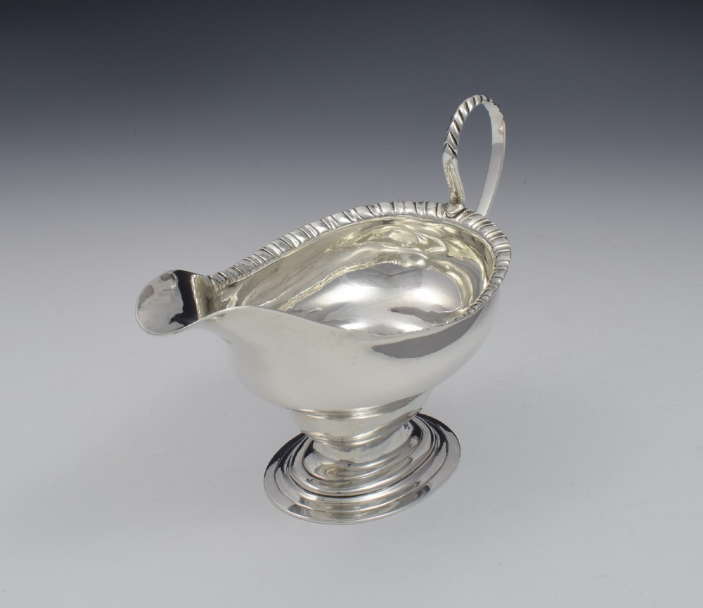 18thC Georgian Scottish Silver Pedestal Sauceboat Edinburgh 1780 James Hewitt View IV