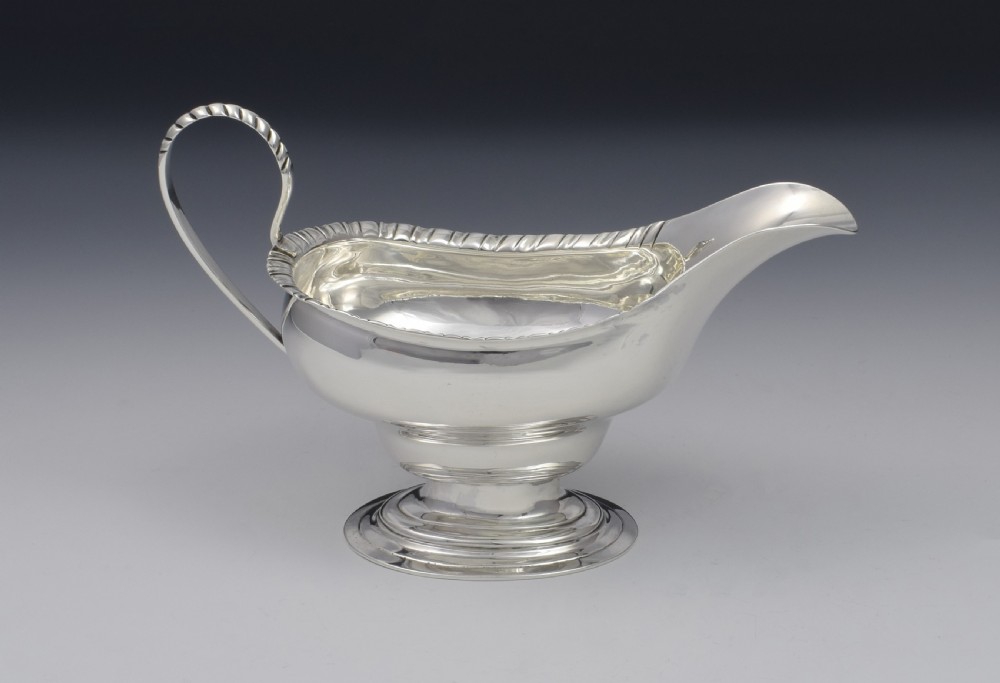 18thC Georgian Scottish Silver Pedestal Sauceboat Edinburgh 1780 James Hewitt View VIII