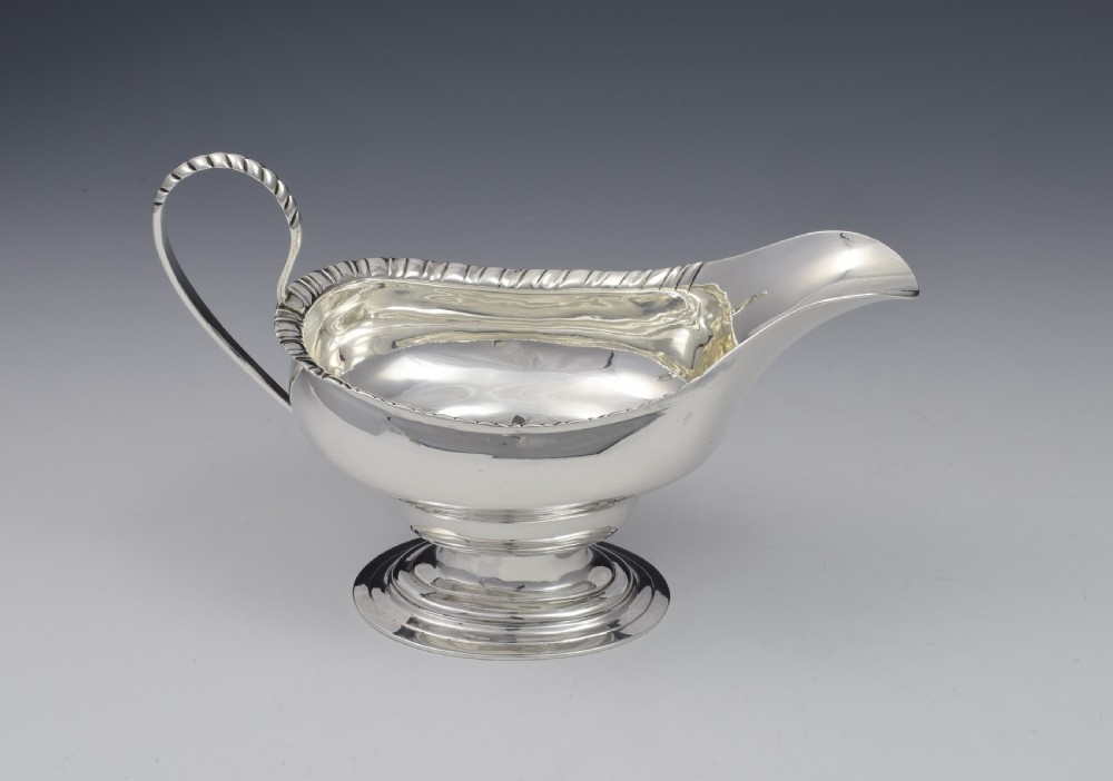 18thC Georgian Scottish Silver Pedestal Sauceboat Edinburgh 1780 James Hewitt View IX