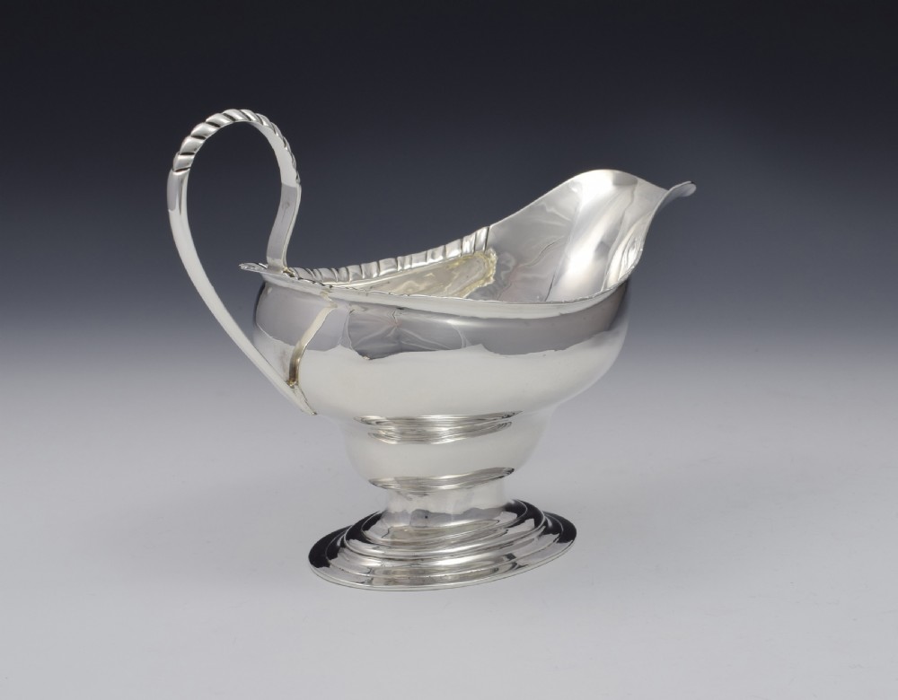18thC Georgian Scottish Silver Pedestal Sauceboat Edinburgh 1780 James Hewitt View X