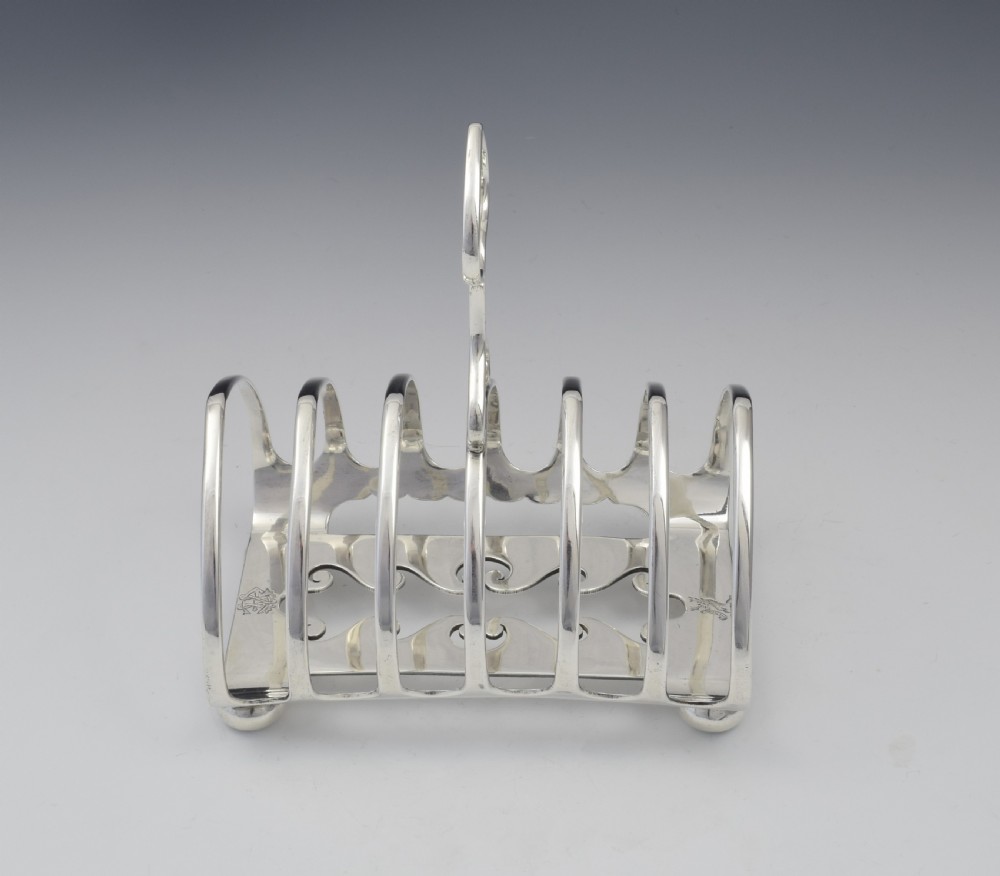 Unusual Edwardian Silver 6 Slice Toast Rack View II