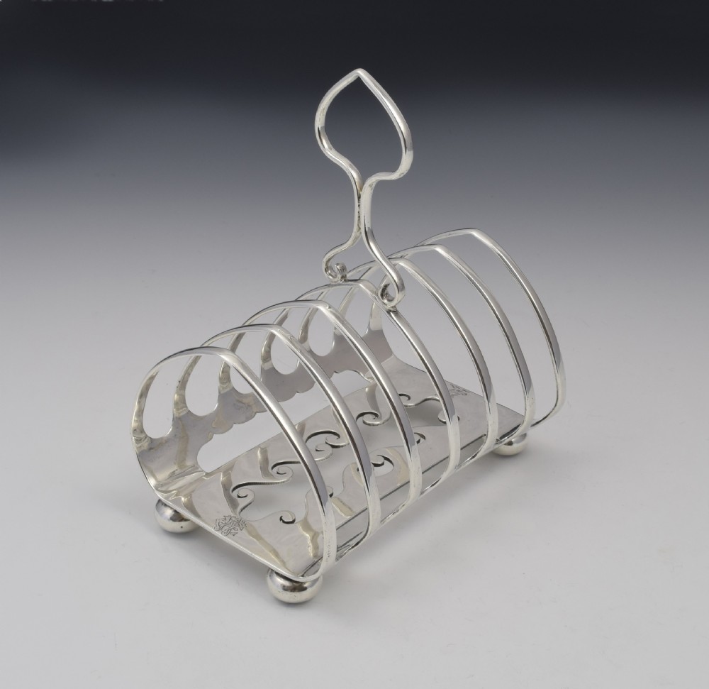 Unusual Edwardian Silver 6 Slice Toast Rack View III