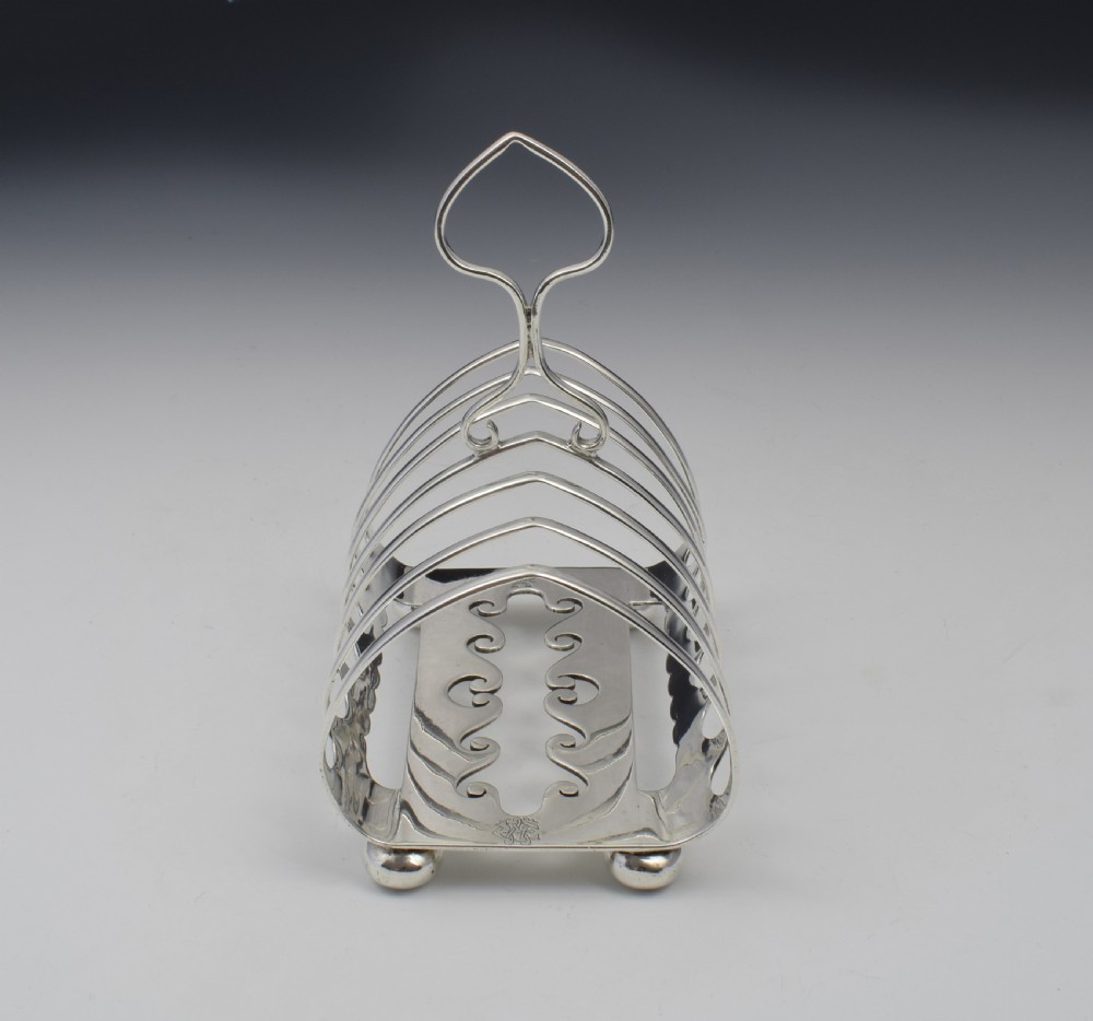 Unusual Edwardian Silver 6 Slice Toast Rack View IV