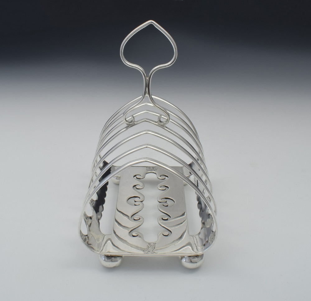 Unusual Edwardian Silver 6 Slice Toast Rack View VIII