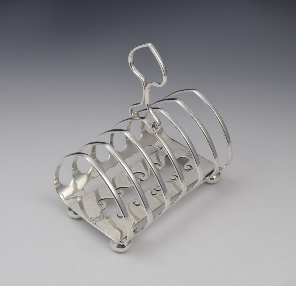 Unusual Edwardian Silver 6 Slice Toast Rack View IX