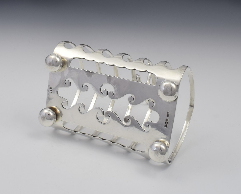 Unusual Edwardian Silver 6 Slice Toast Rack View XI