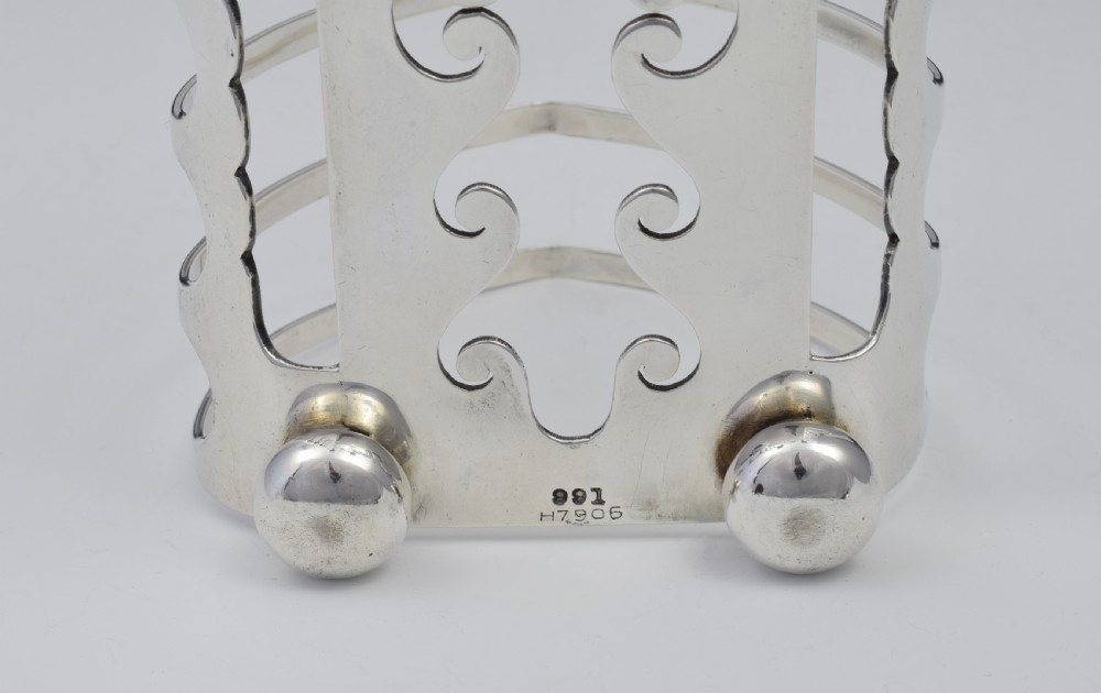 Unusual Edwardian Silver 6 Slice Toast Rack View XIII