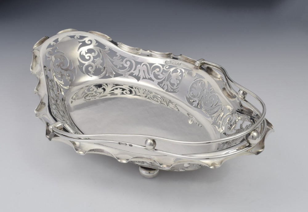 George V Silver Table Bread Basket Alexander Clark & Co. Sheffield 1920 View X