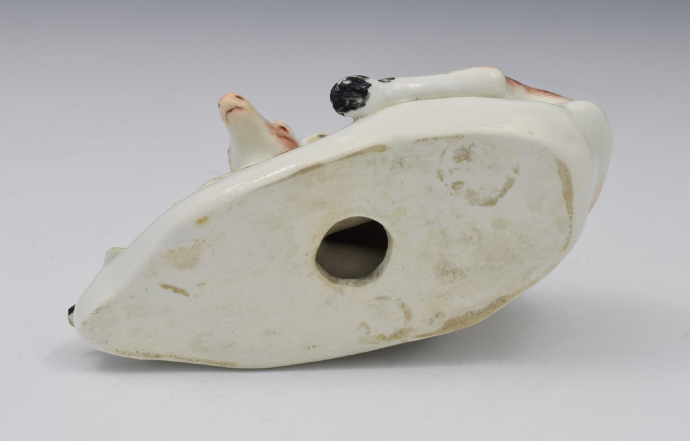 DERBY PORCELAIN FIGURE RECUMBENT Doe Deer C.1765 View X