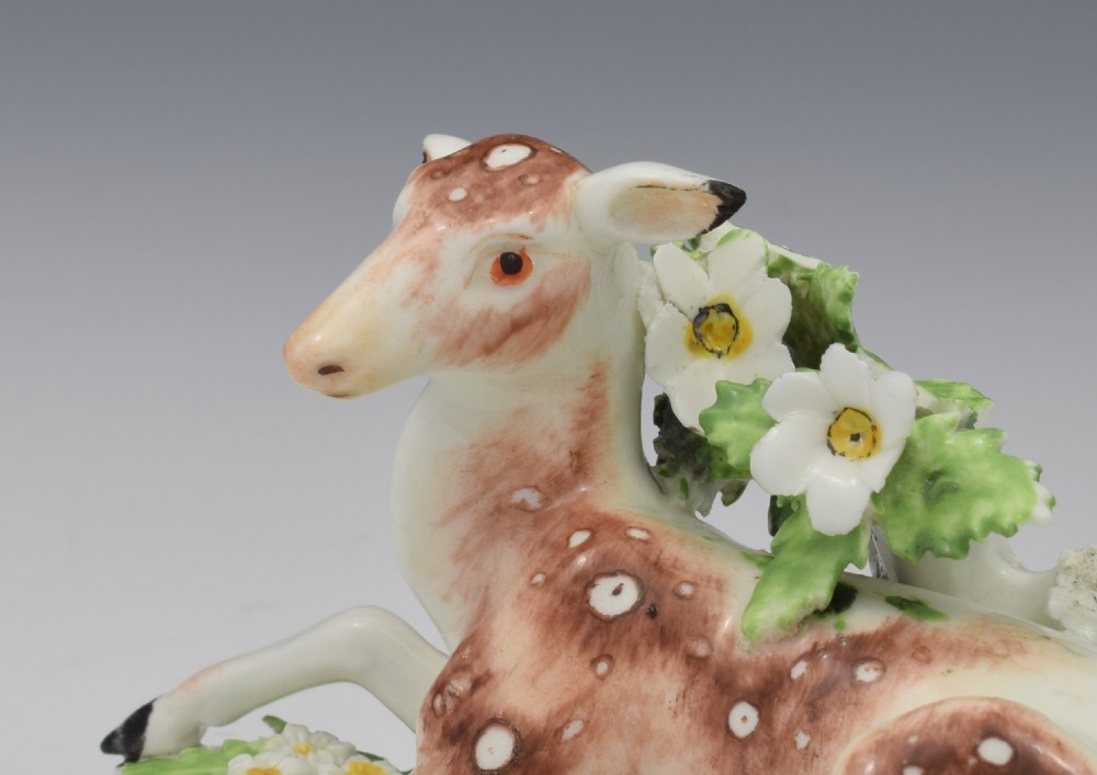 DERBY PORCELAIN FIGURE RECUMBENT Doe Deer C.1765 View XI