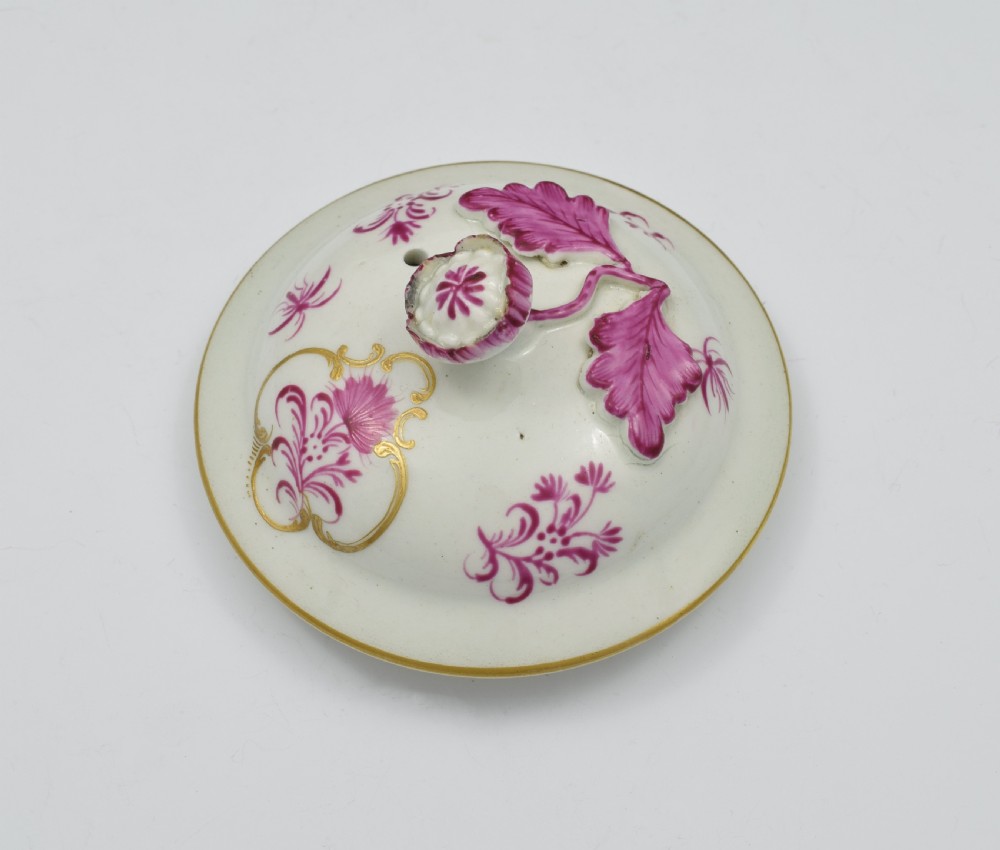 First Period Worcester Meissen style Puce Teapot & Stand View XII