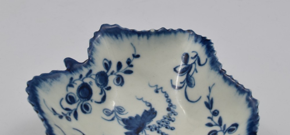 Pair Of First Period Worcester Porcelain Vine Leaf Pickle Dishes View XII