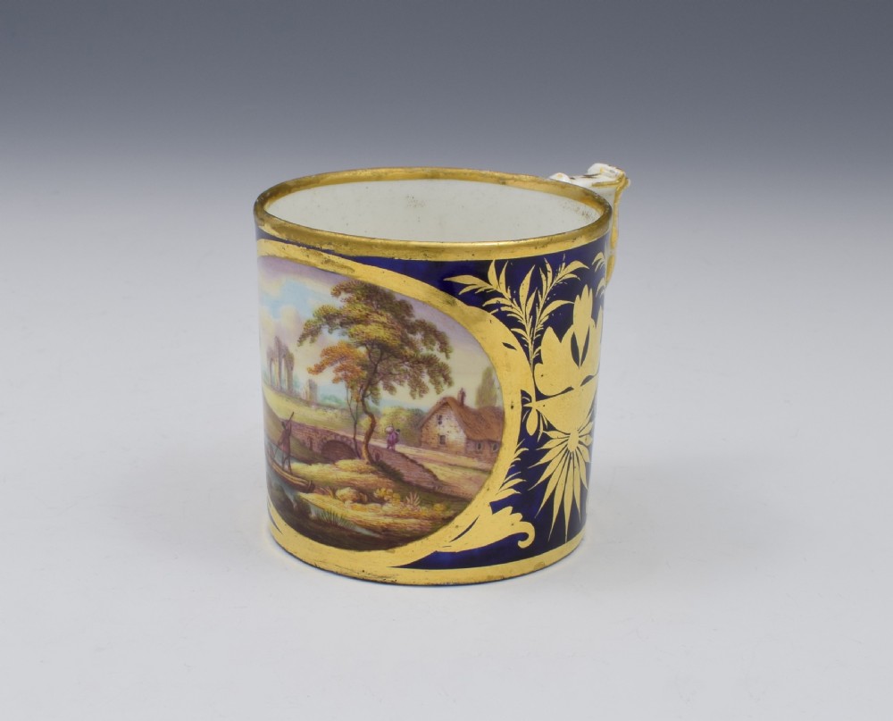 Derby Porcelain Coffee Can Landscape Scene Abergeldie Scotland Named View View II