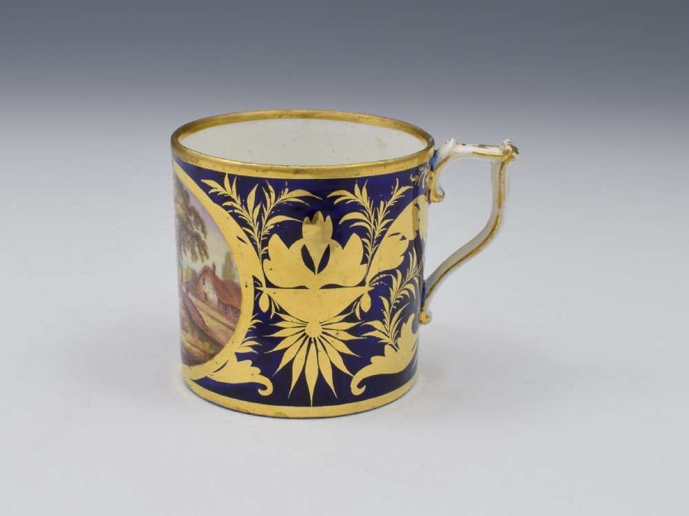 Derby Porcelain Coffee Can Landscape Scene Abergeldie Scotland Named View View III