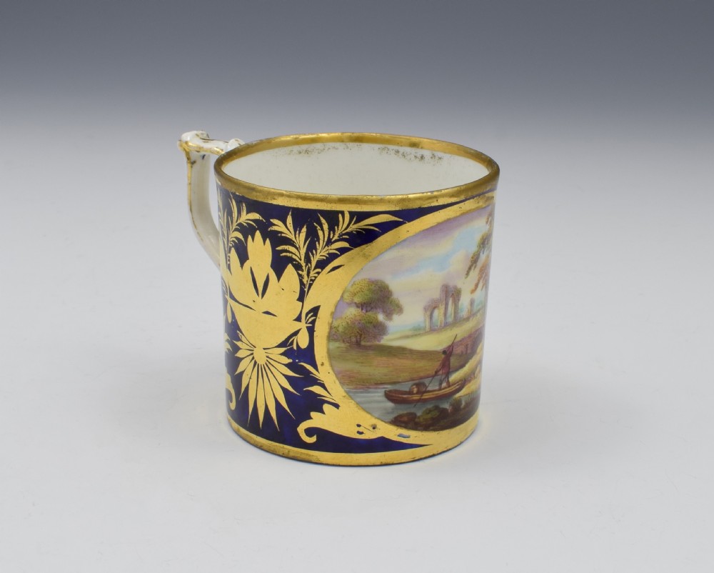 Derby Porcelain Coffee Can Landscape Scene Abergeldie Scotland Named View View VIII
