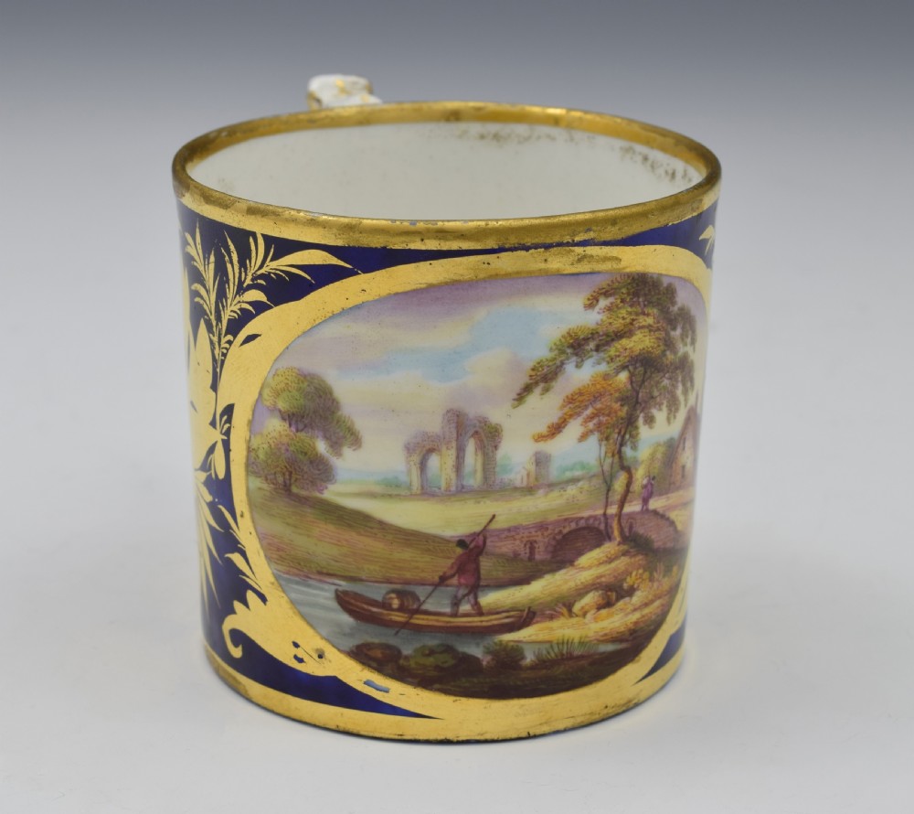 Derby Porcelain Coffee Can Landscape Scene Abergeldie Scotland Named View View IX