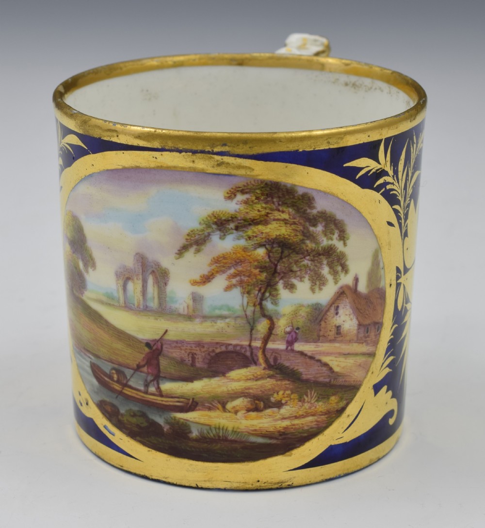 Derby Porcelain Coffee Can Landscape Scene Abergeldie Scotland Named View View X