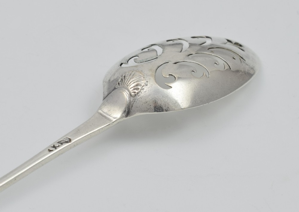 George II Shell Back Silver Mote Spoon c.1730 View VIII