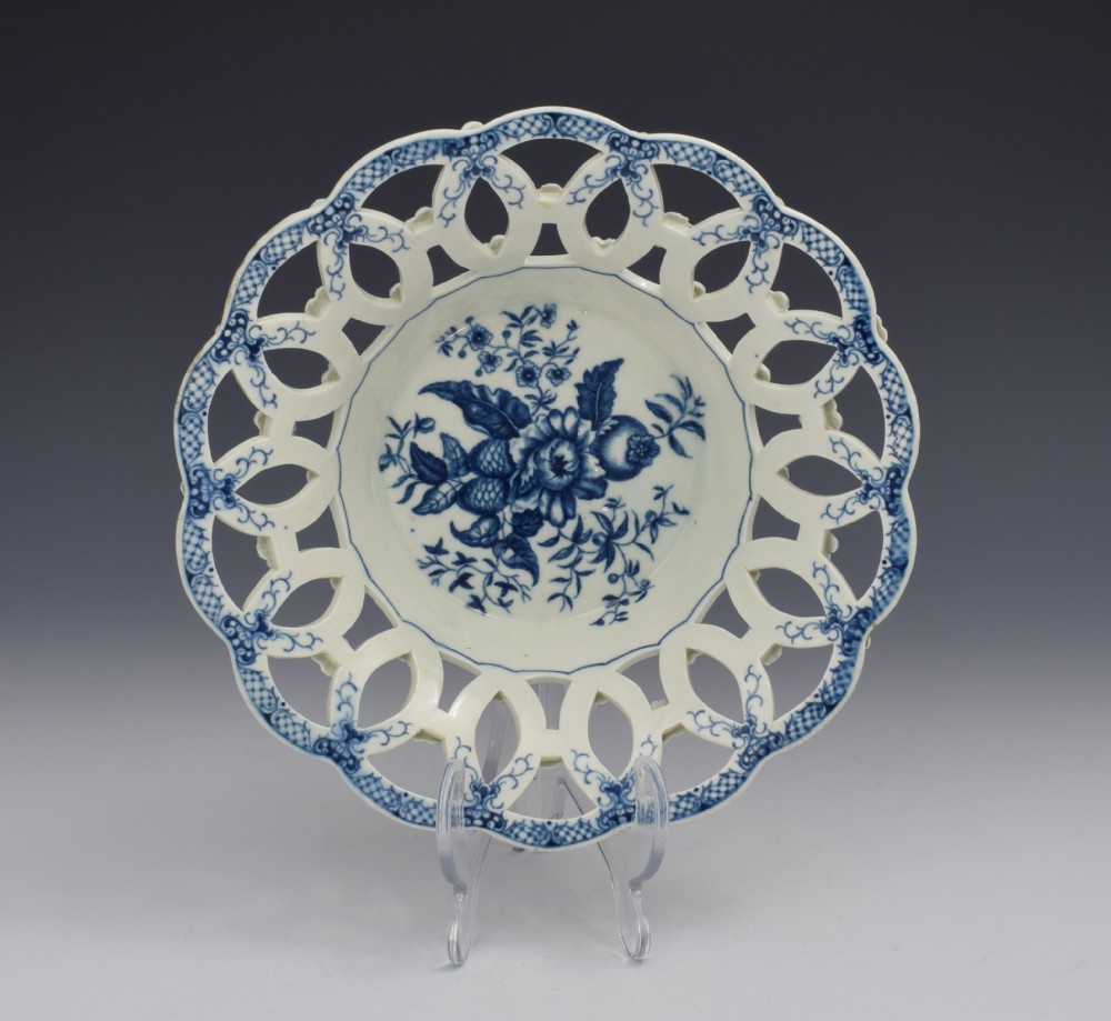 First Period Worcester Reticulated Basket Pine Cone Pattern c.1775