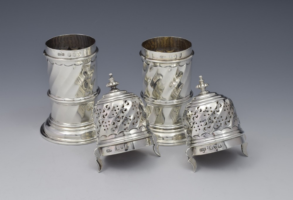 Pair Of Victorian Britannia Standard Silver Lighthouse Sugar Casters View VI