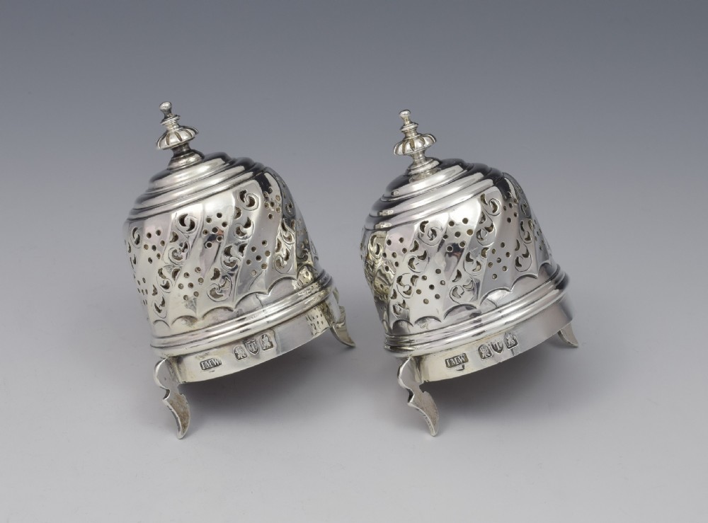 Pair Of Victorian Britannia Standard Silver Lighthouse Sugar Casters View VII