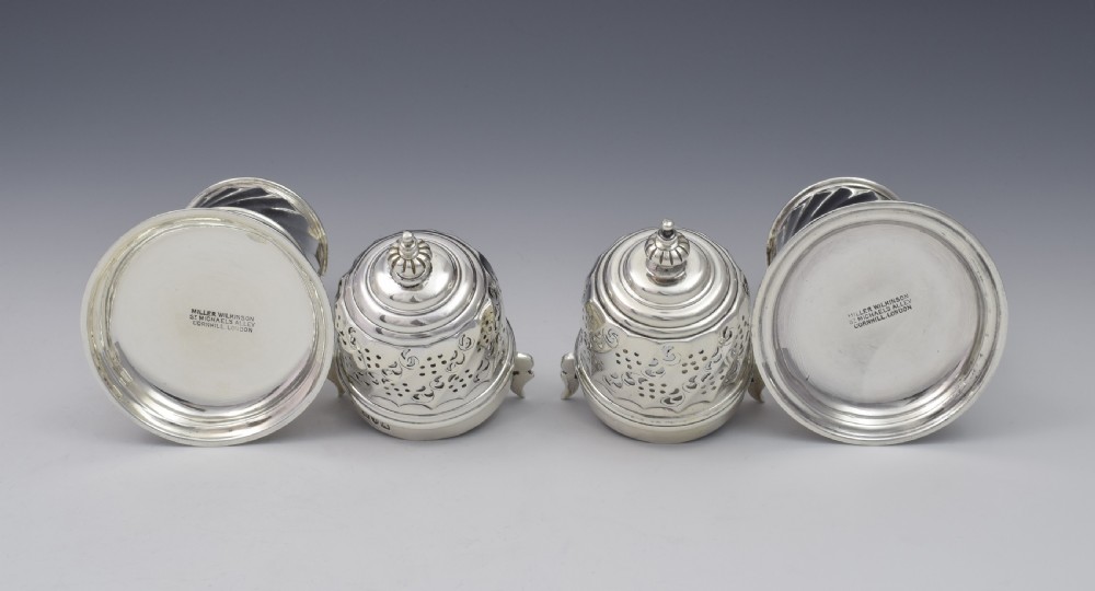 Pair Of Victorian Britannia Standard Silver Lighthouse Sugar Casters View VIII
