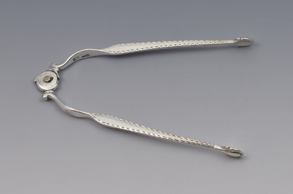 Rare Pair George III Pivot Spring Hinge Sugar Tongs Nips View IV