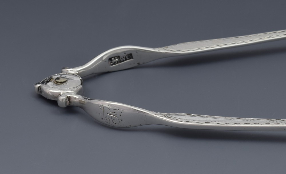 Rare Pair George III Pivot Spring Hinge Sugar Tongs Nips View X