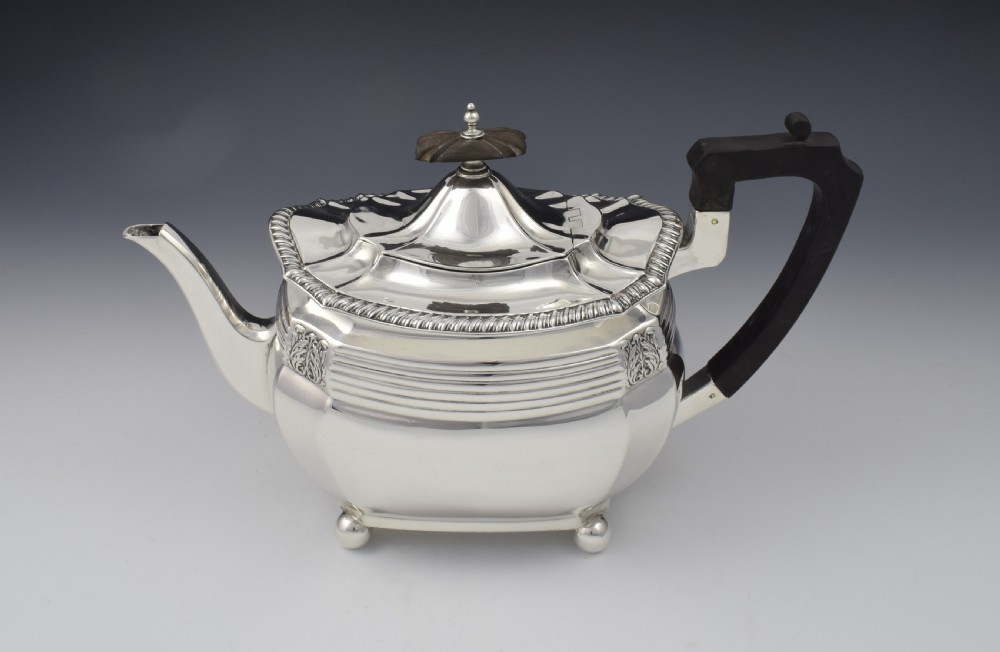 Edwardian Silver Art Nouveau Teapot Walker & Hall Teapot Sheffield 1908  View II