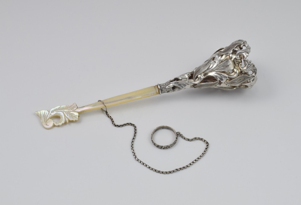 Mid 19thC French Silver & Mother Of Pearl Tussie Mussie Posy Holder View VI